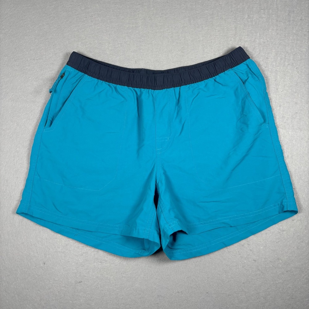 LL Bean Mens Medium Regular Nylon Trail Hiking Shorts 4" Teal Unlined Pockets